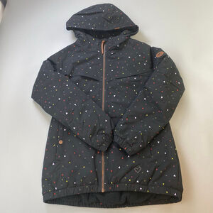 Alife & Kickin Black Multi-color Winter Coat Women’s Large Vegan Streetwear